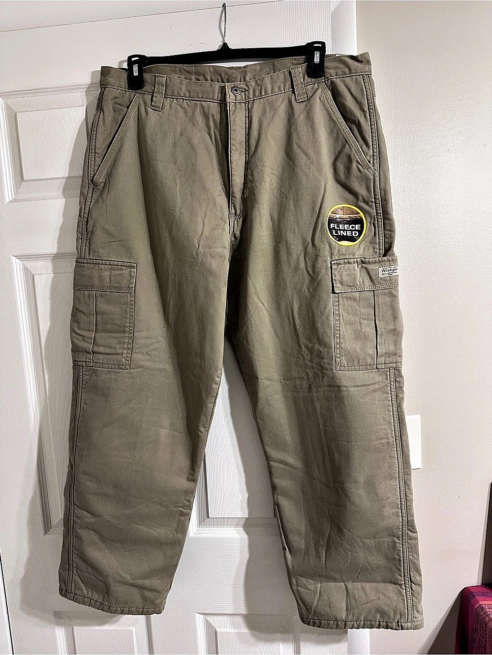Wrangler Cargo Fleece Lined Pants Men's Waist 38 x 30